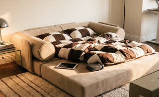 S8 Plus modular boneless sofa in a bright, modern living room