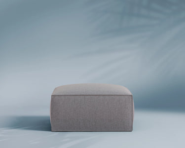 M1 Outdoor Ottoman Sofa Seat in Comet Mist, front view.