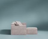 M1 Sofa Sectional in Beryllium Blush, side view showing the side profile.