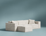 M1 Sofa Sectional in Helium Cloud, three-quarter view.