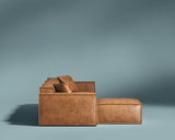 M1 Sofa Sectional in Gilded Oak, side view showing the side profile.