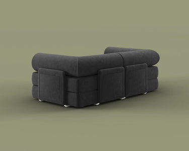 S8 Sleeper Sofa Bed in Dark Matter, rear view.