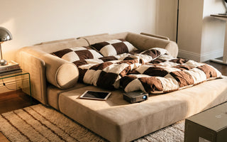 S8 Plus modular boneless sofa in a bright, modern living room
