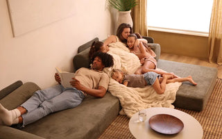 S8+ Sleeper Sofa Bed in a modern living room