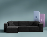 M1 Sofa Sectional in Carbon Black, front view. 