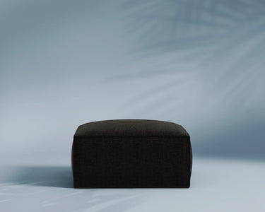 M1 Outdoor Ottoman Sofa Seat in Eclipse Obsidian, front view.