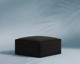 M1 Outdoor Ottoman Sofa Seat in Eclipse Obsidian, three-quarter view.