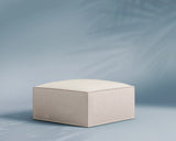 M1 Outdoor Ottoman Sofa Seat in Moonlight, three-quarter view.