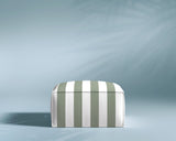 M1 Outdoor Ottoman Sofa Seat in Orbit Groove, front view.