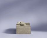 M1 Sofa Three Seater in Silicon Sand, side view showing the side profile.