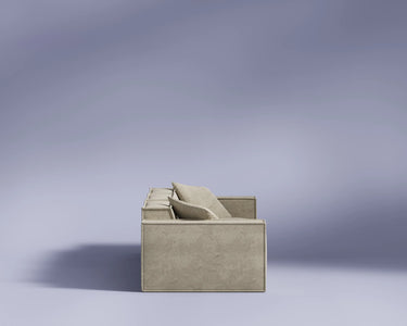 M1 Sofa Three Seater in Silicon Sand, side view showing the side profile.