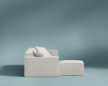 M1 Sofa Sectional in Pearl, side view showing the side profile. 