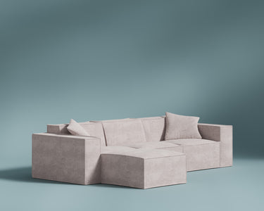 M1 Sofa Sectional in Beryllium Blush, three-quarter view. 