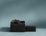 M1 Sofa Sectional in Carbon Black, side view showing the side profile. 