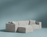M1 Sofa Sectional in Platinum Grey, three-quarter view. 