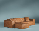 M1 Sofa Sectional in Gilded Oak, three-quarter view. 