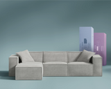 M1 Sofa Sectional in Platinum Grey, front view. 