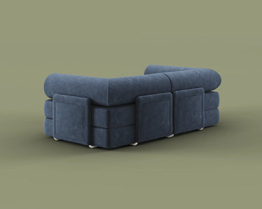 S8 Sleeper Sofa Bed in Nebula Blue, rear view.