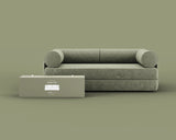S8 Sleeper Sofa Bed in Terraform Green, front view.