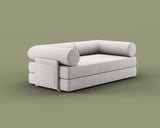 S8 Sleeper Sofa Bed in Comet Ivory, side view.