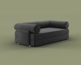 S8 Sleeper Sofa Bed in Dark Matter, side view.