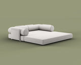 S8 Sleeper Sofa Bed, in Comet Ivory color, fully opened in bed mode.
