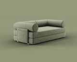 S8 Sleeper Sofa Bed in Terraform Green, side view.