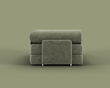 S8 Sleeper Sofa Bed in Terraform Green, rear view.